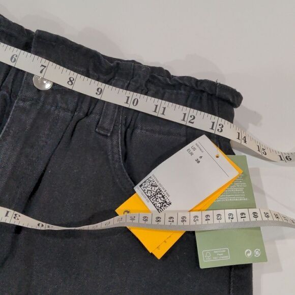 H&M Divided Black Denim Skirt Elastic Waist Paper Bag Size 6 NWT - Picture 5 of 8